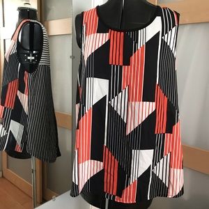 Geo Sleeveless Hi-Low Top, XL